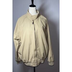 Orvis Men's Harrington Bomber Jacket Tan Plaid Liner, Size Large, Vintage
